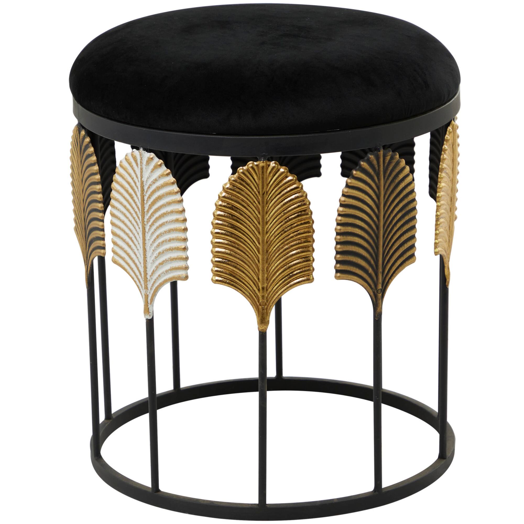 19" Black Metal Contemporary Stool